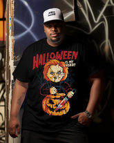 T-shirt à manches courtes pour homme « Halloween est mon passe-temps » grande taille